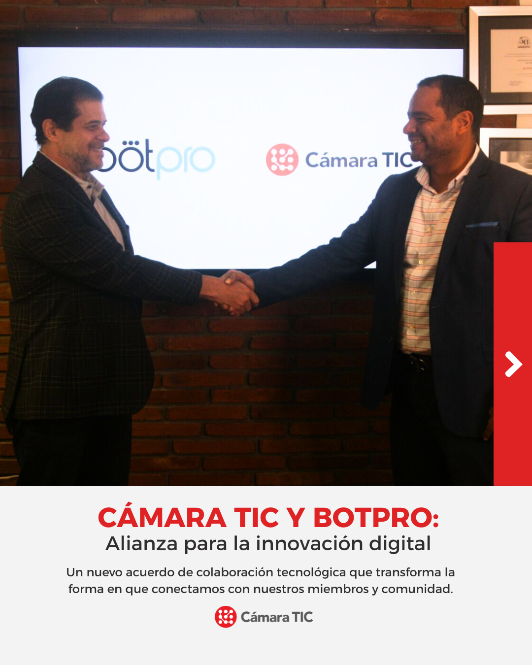 Acuerdo de colaboración entre BotPro y Cámara TIC